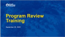 Program review training video