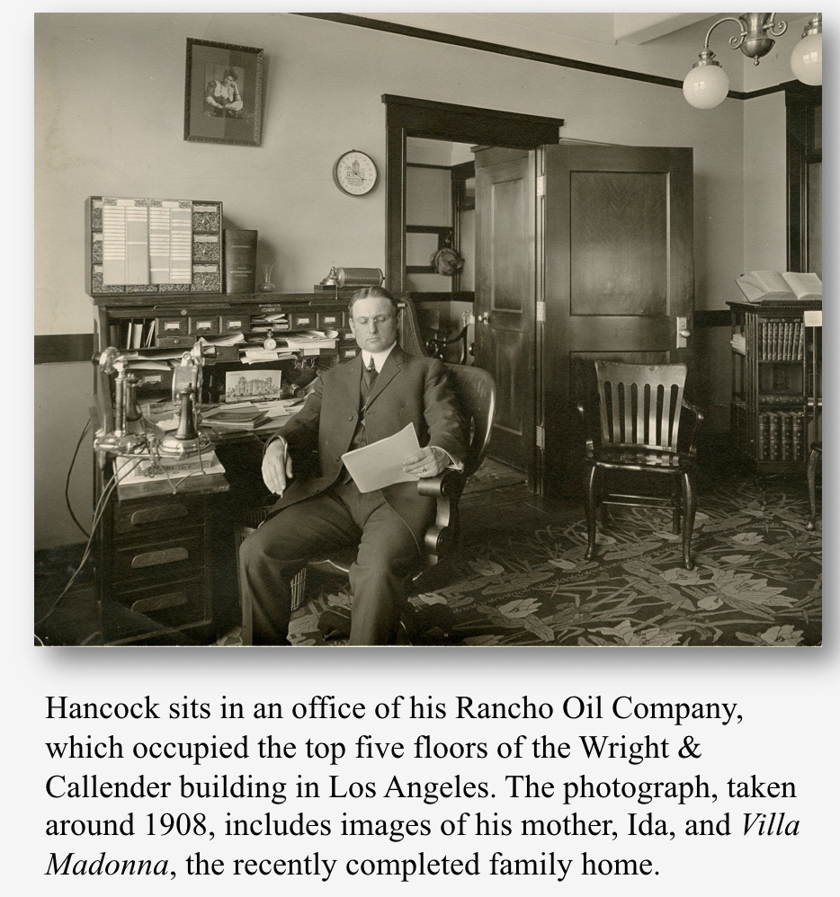 Allan Hancock sits in his office in the early 20th century