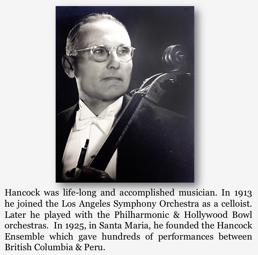 Allan Hancock looks on with instrument