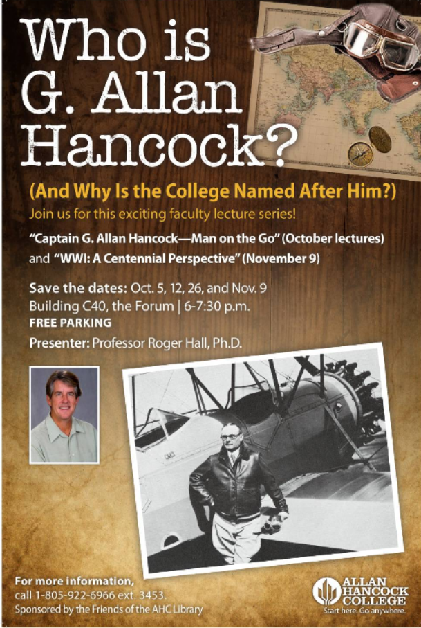 G. Allan Hancock Lecture Poster F18